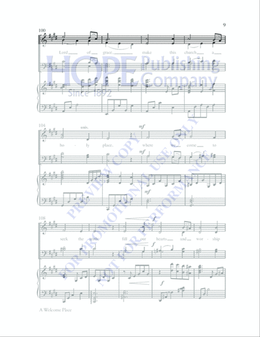 A Welcome Place 4-Part scores gallery preview page 9