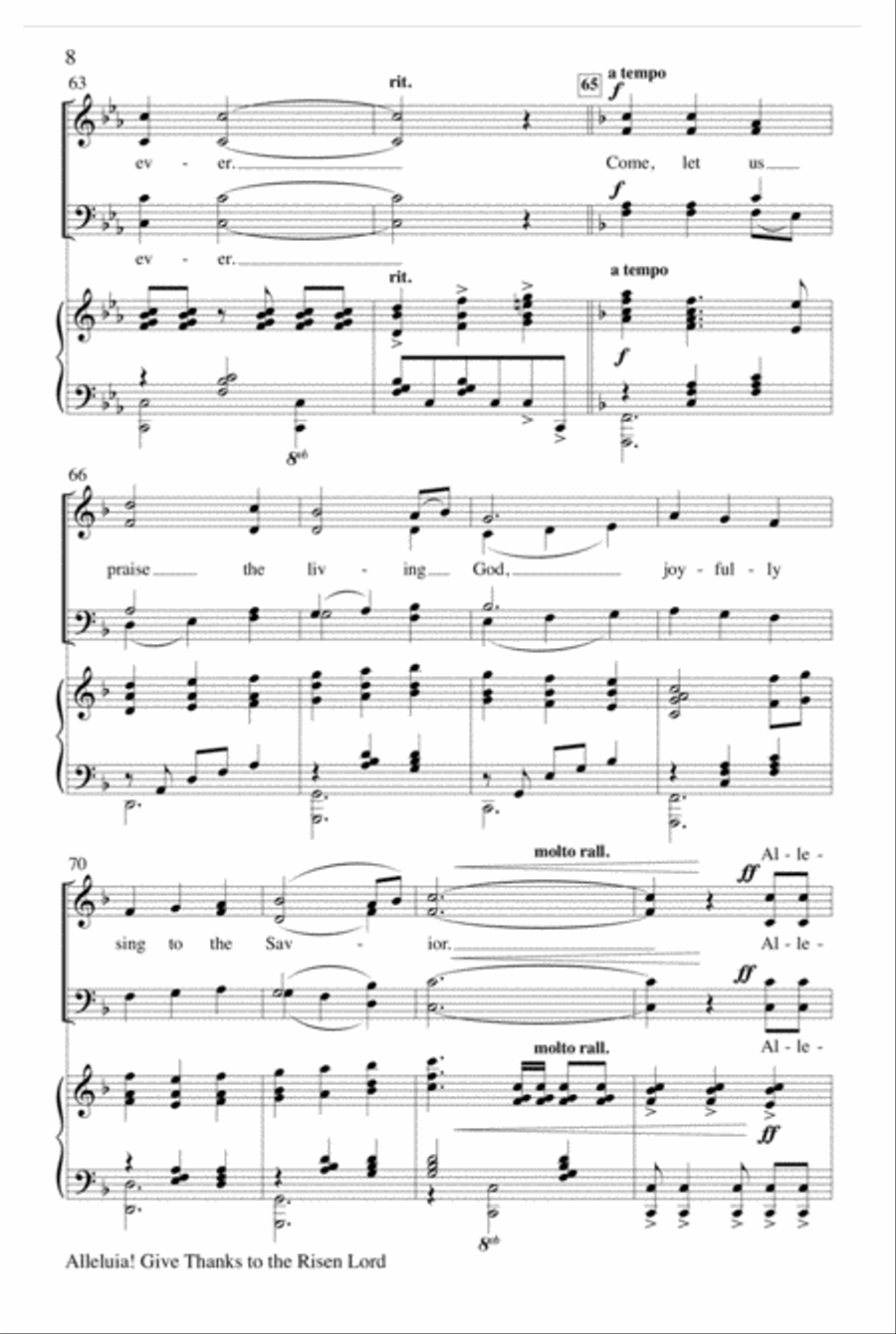 Alleluia! Give Thanks to the Risen Lord 4-Part scores gallery preview page 8