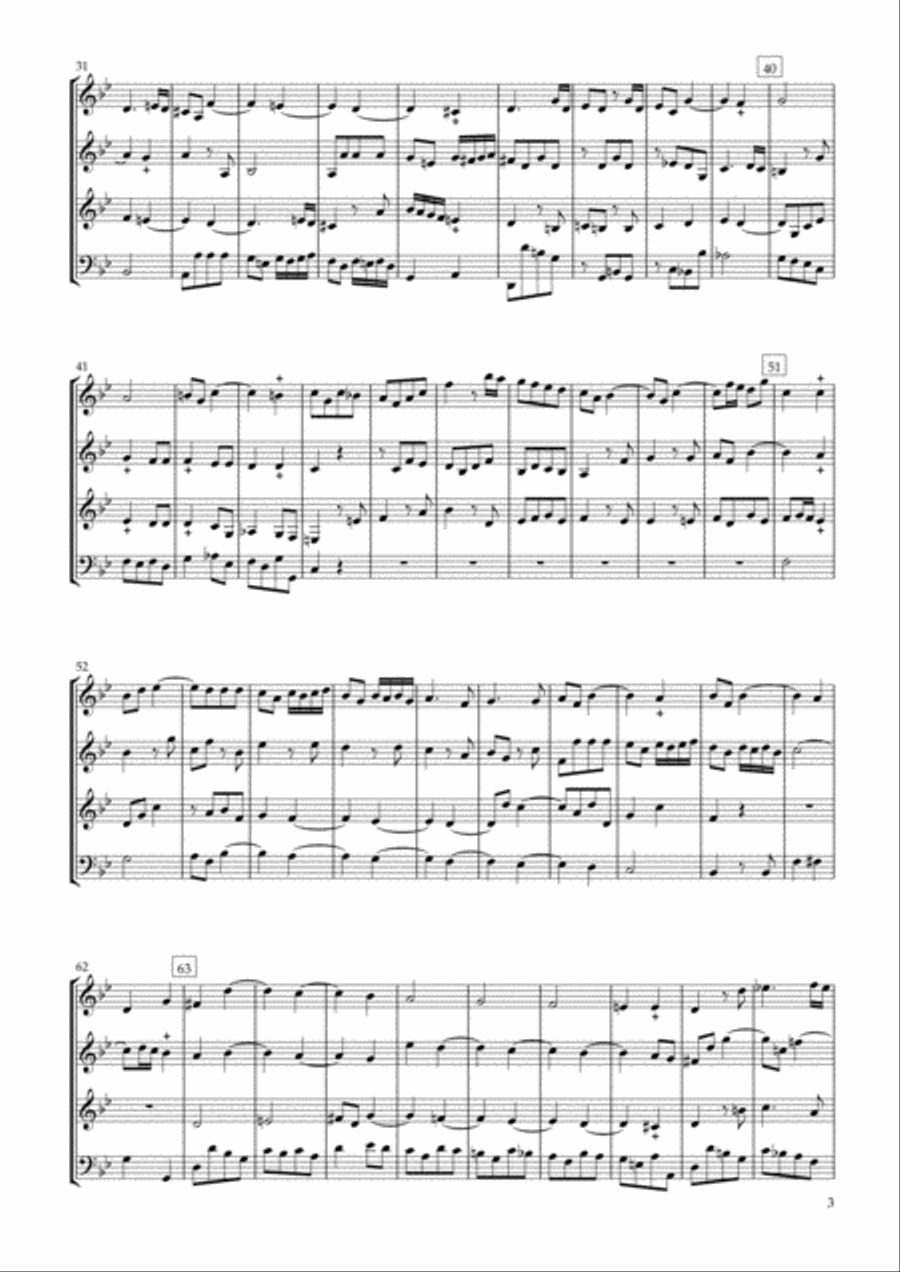 Sonata Op.34-1 for Clarinet Quartet Clarinet Quartet scores gallery preview page 3