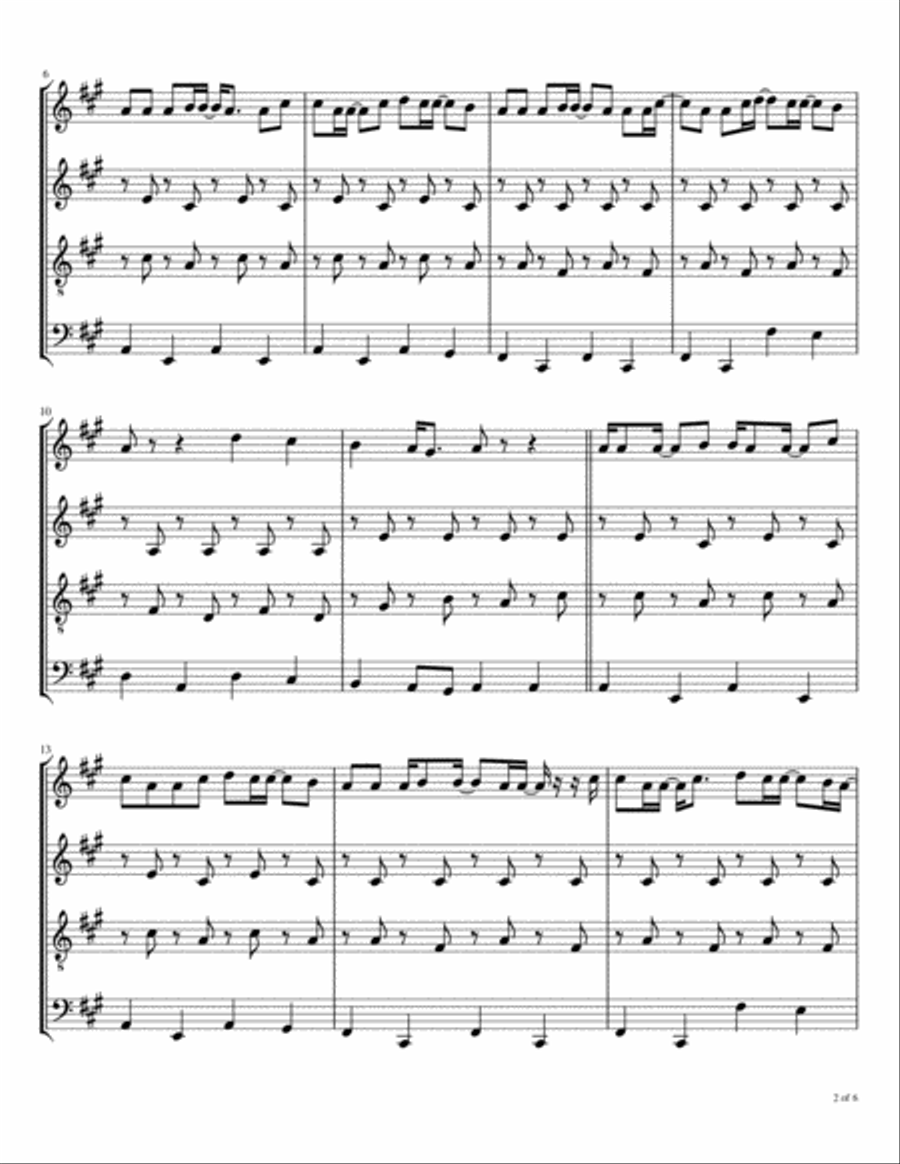 I've Just Seen A Face Woodwind Quartet scores gallery preview page 3