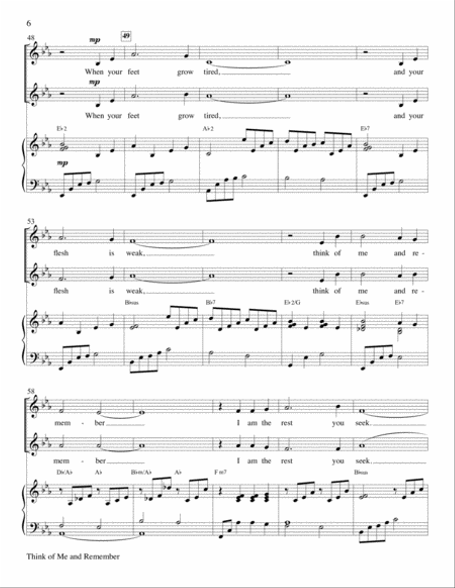 Think of Me and Remember Piano scores gallery preview page 6
