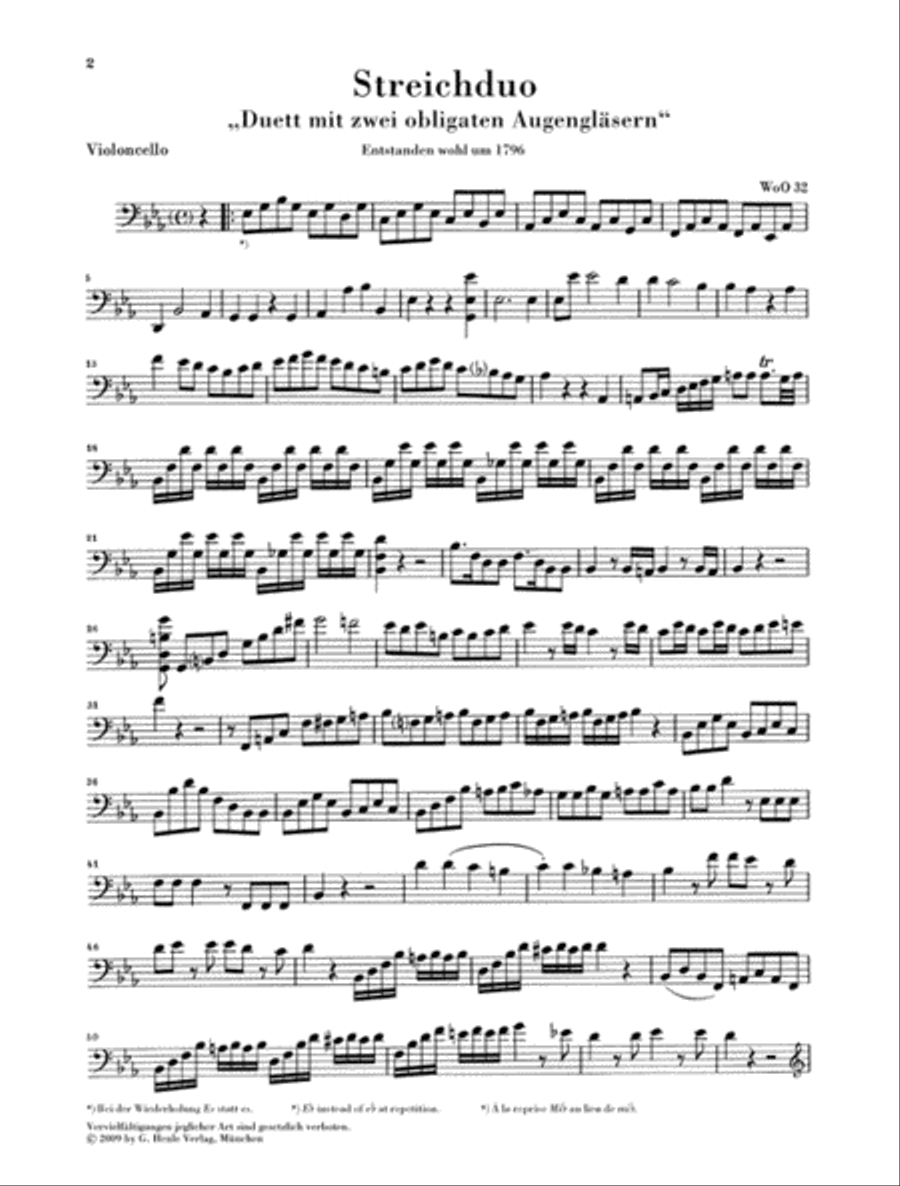 Duet with Two Obligato Eyeglasses, WoO 32 String Duet scores gallery preview page 2