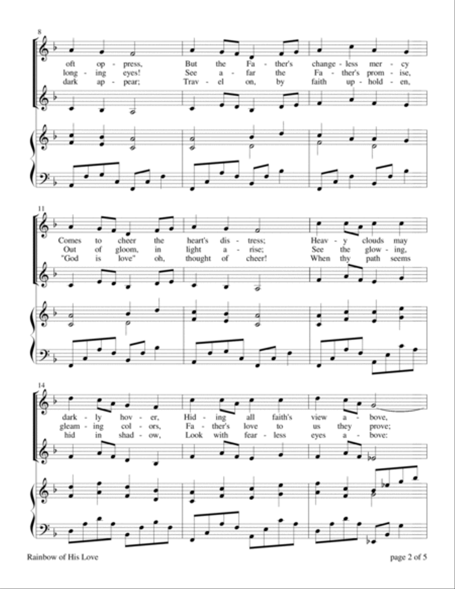 Rainbow of His Love (for SA or 2-part choir with Piano Accompaniment) SA scores gallery preview page 6