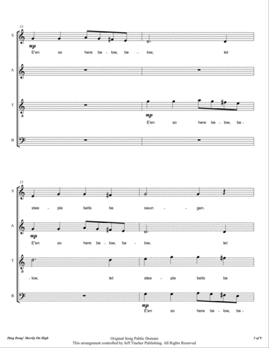 Ding Dong Merrily On High 4-Part scores gallery preview page 4