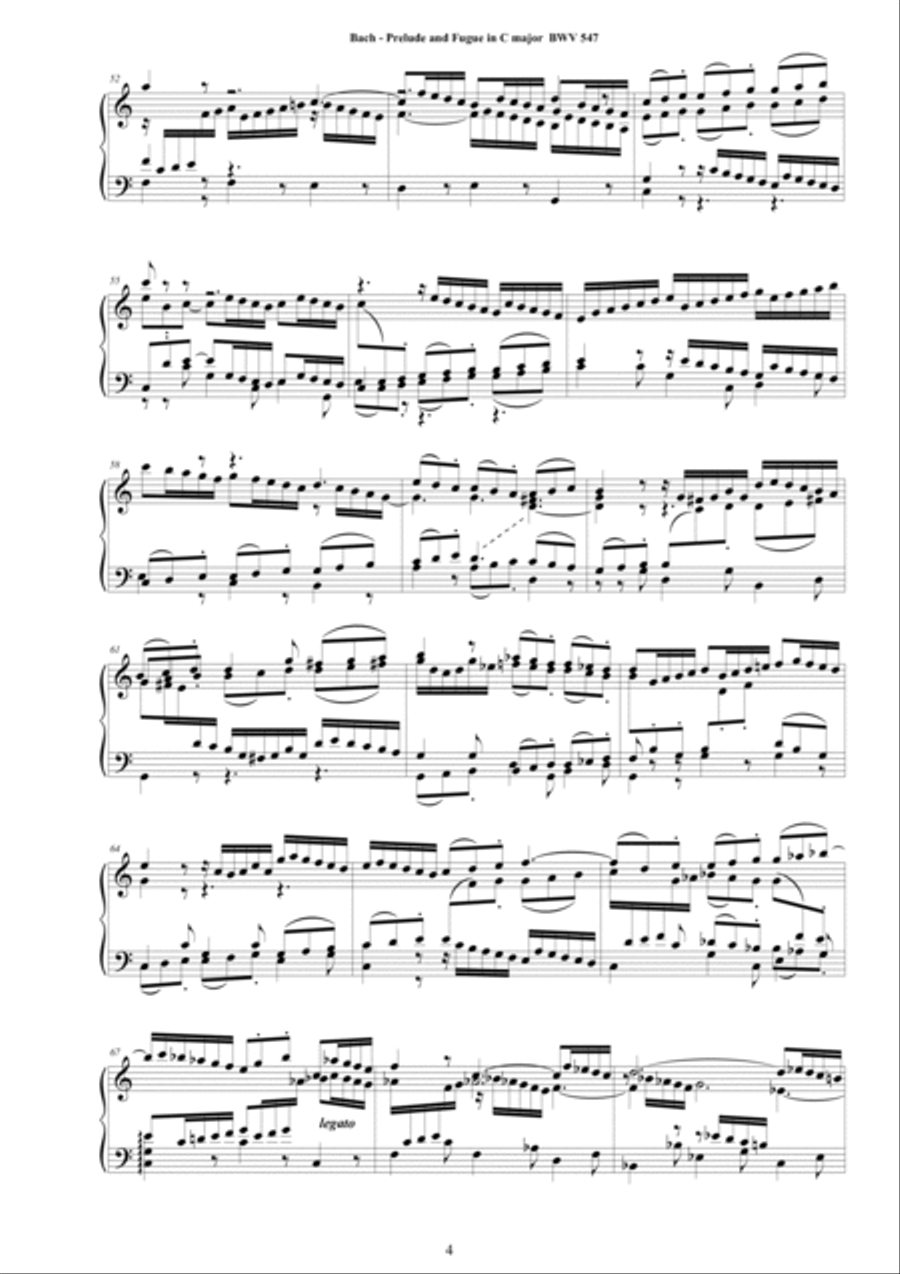 Bach - Prelude and Fugue in C major BWV 547 for Piano Piano Solo scores gallery preview page 4