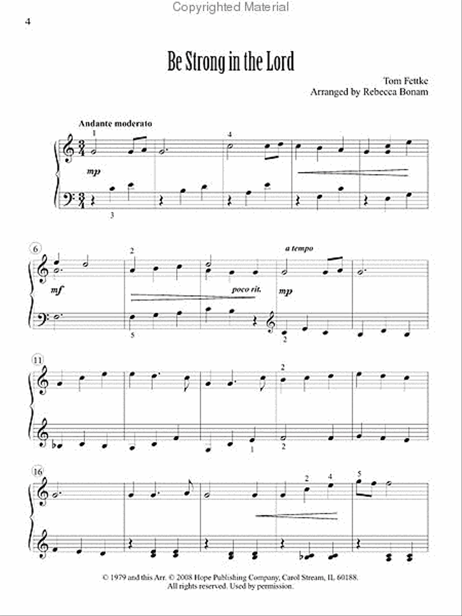 Strong in the Lord Easy Piano scores gallery preview page 2