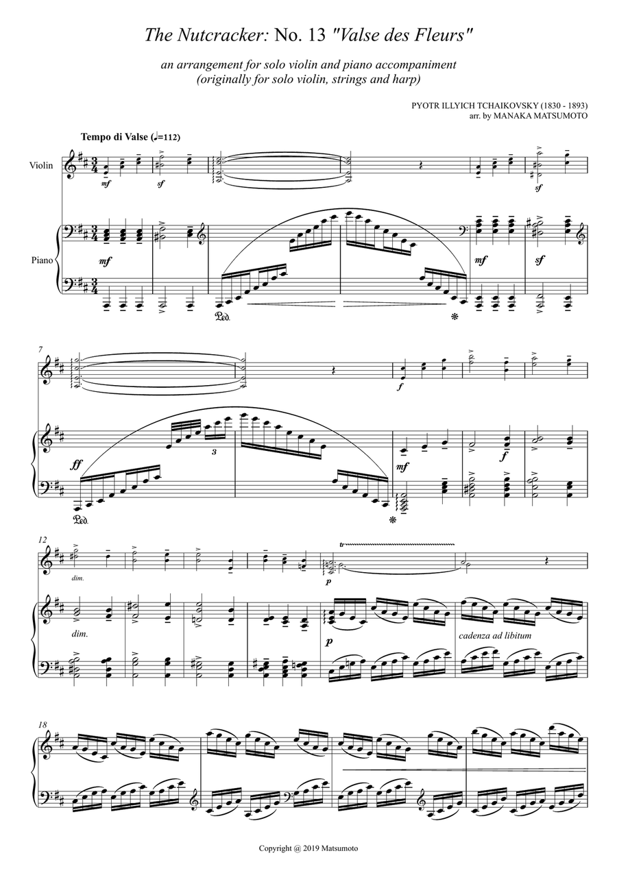 The Nutcracker - Valse des Fleurs for violin and piano Chamber Music scores gallery preview page 2