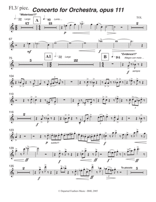 Concerto for Orchestra, opus 111 (2005) Flute part 3/picc.