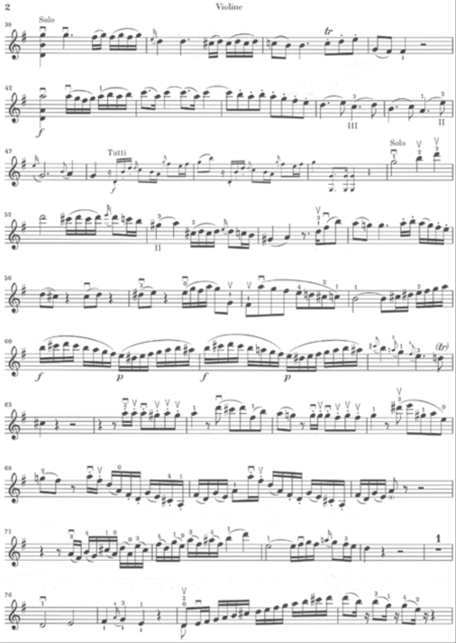 Violin Concerto No. 3 in G Major K216 Violin Solo scores gallery preview page 4