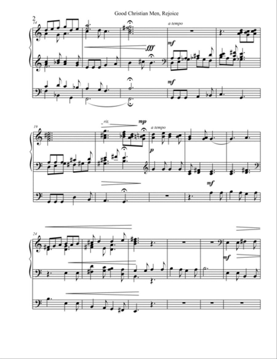 Good Christian Men, Rejoice Organ Solo scores gallery preview page 2