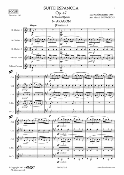 Suite Espanola, Opus 47 - 6: Aragon (Fanatsia) image number null