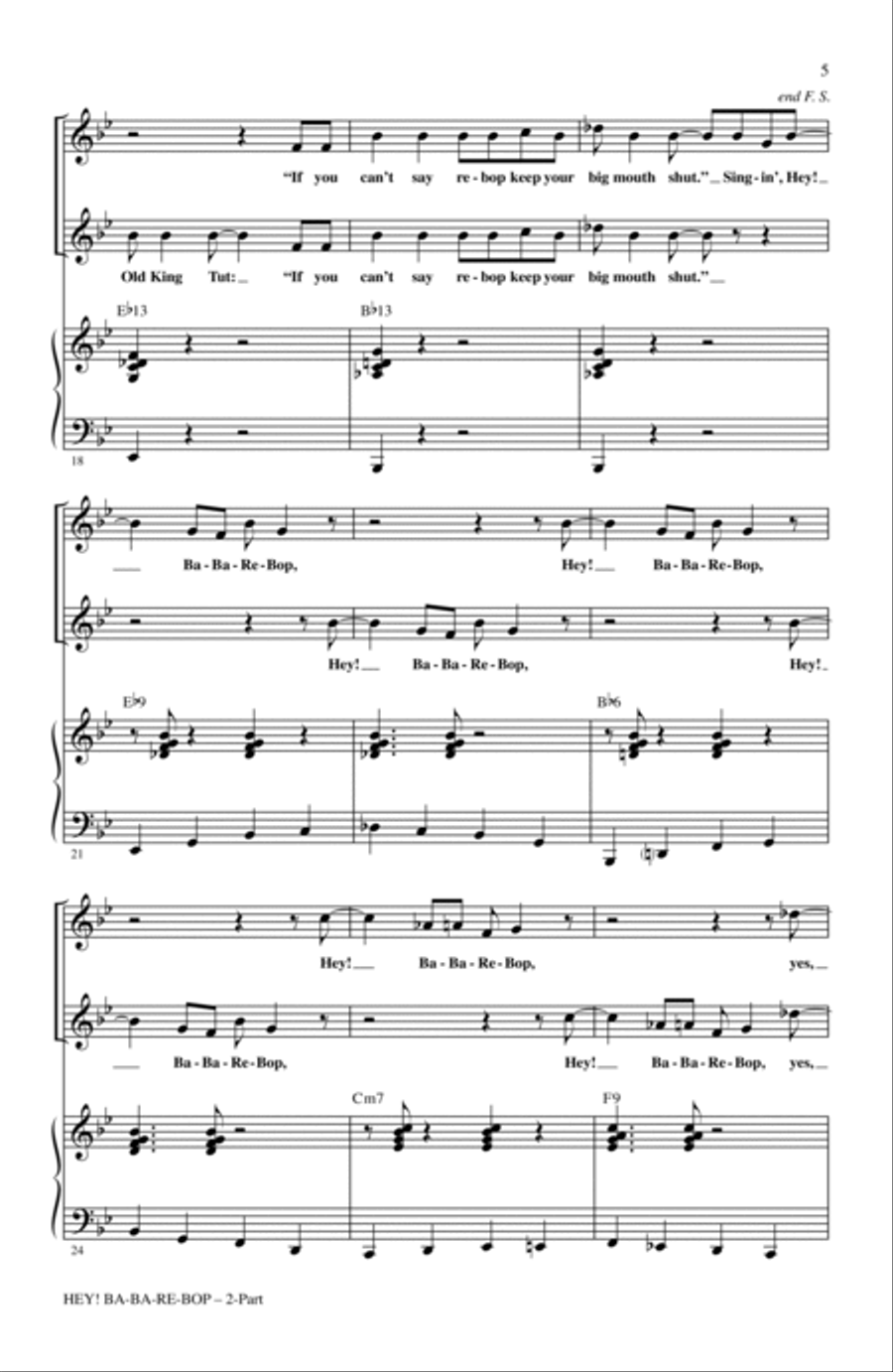 Hey! Ba-Ba-Re-Bop 2-Part scores gallery preview page 3