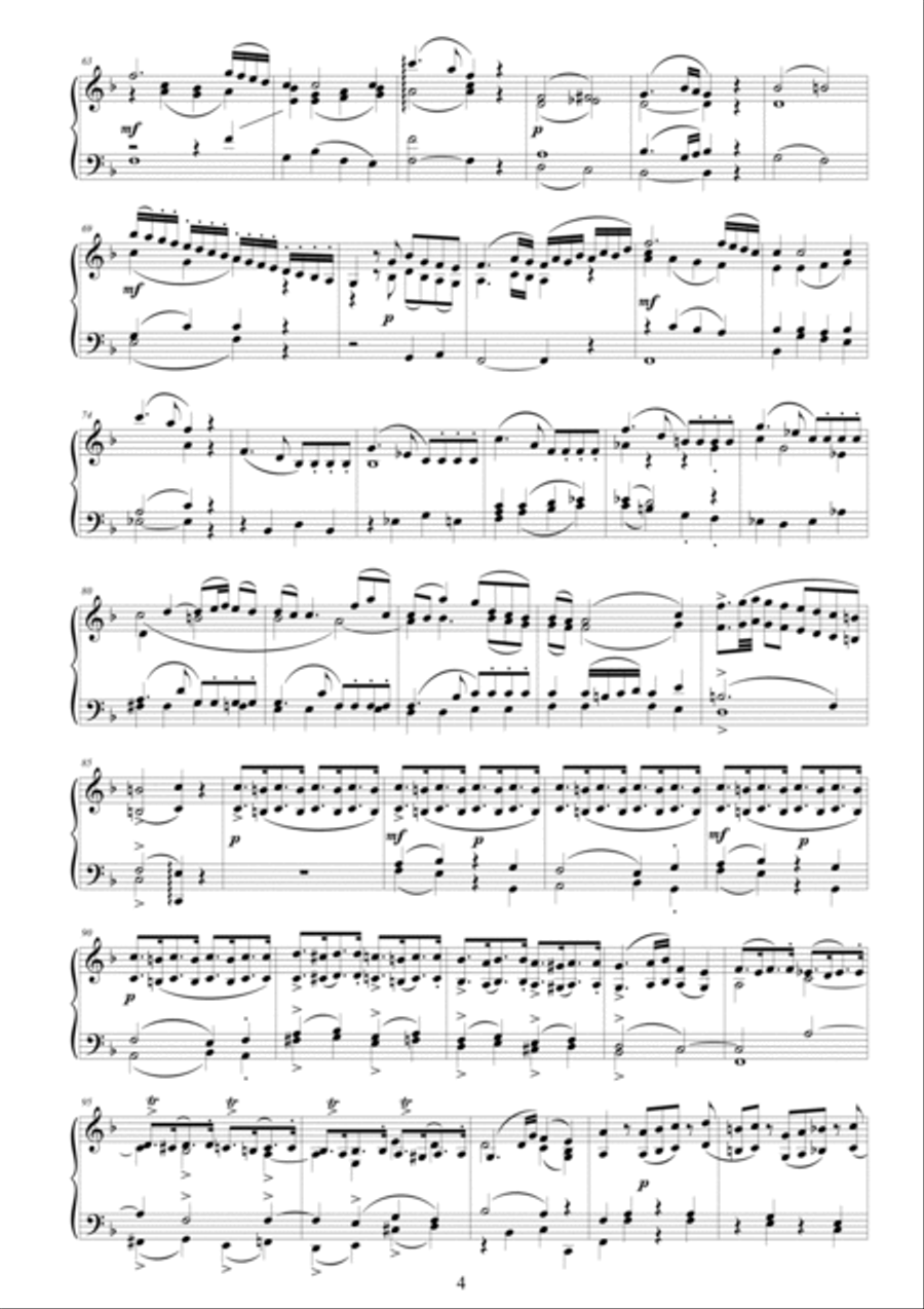 Mozart – Complete String quartet no.8 in F major K168 for piano solo Cello scores gallery preview page 4