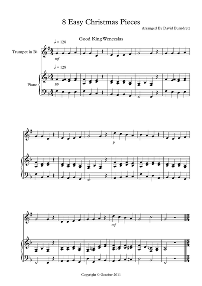 8 Easy Christmas Pieces for Trumpet And Piano image number null