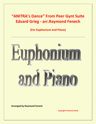 Book cover for Anitra's Dance - From Peer Gynt - Euphonium and Piano