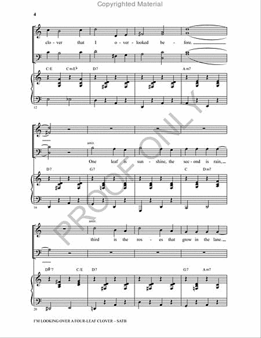 I'm Looking Over A Four-leaf Clover 4-Part scores gallery preview page 3