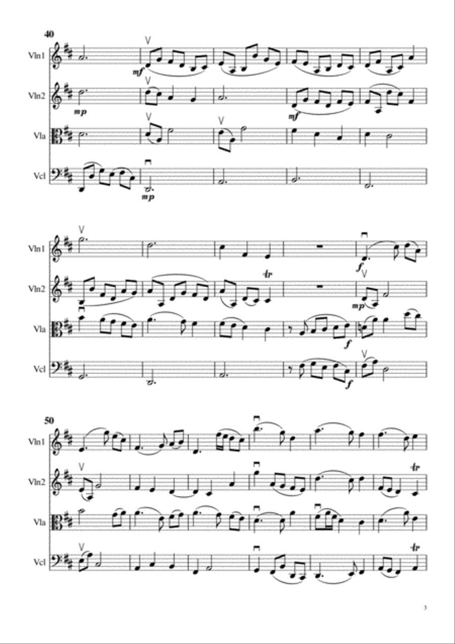 Dona Nobis Pacem, for String Quartet String Quartet scores gallery preview page 3