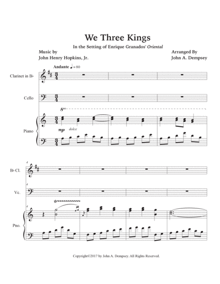 We Three Kings (Trio for Clarinet, Cello and Piano) image number null