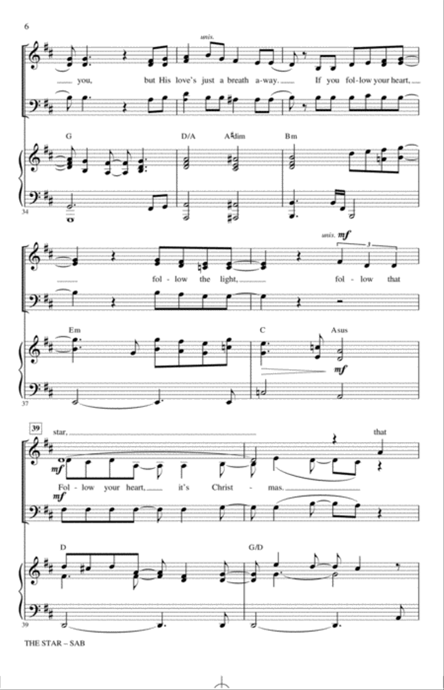 The Star (arr. Mark Brymer) 3-Part scores gallery preview page 5