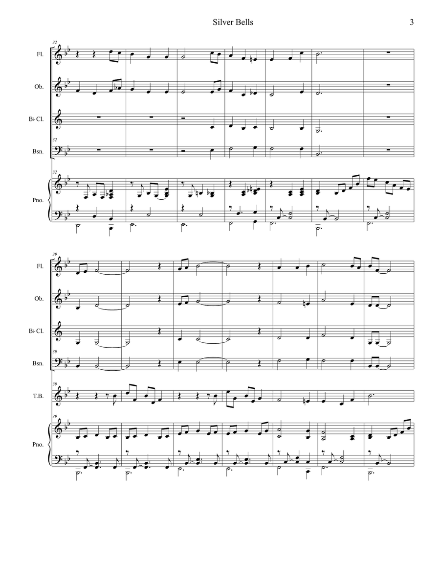 Silver Bells Woodwind Quartet scores gallery preview page 3