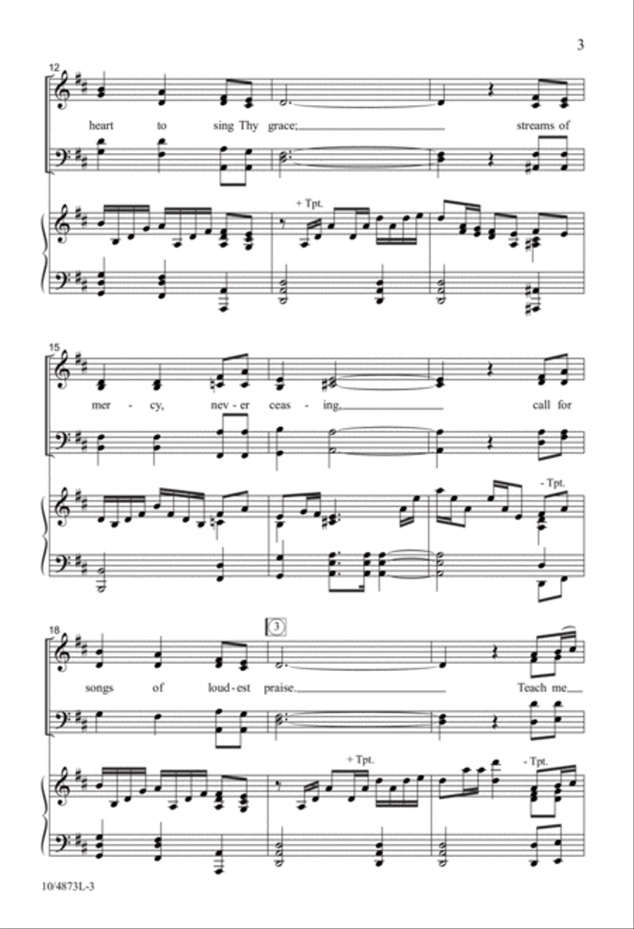 Tune My Heart to Sing Thy Grace 4-Part scores gallery preview page 3