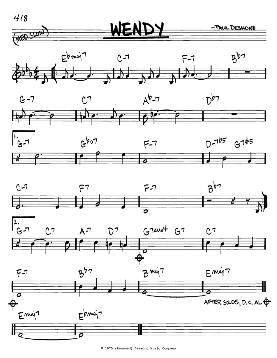 Wendy Piano scores gallery preview page 1