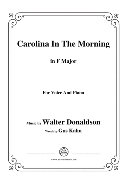 Walter Donaldson-Carolina In The Morning,in F Major,for Voice and Piano image number null