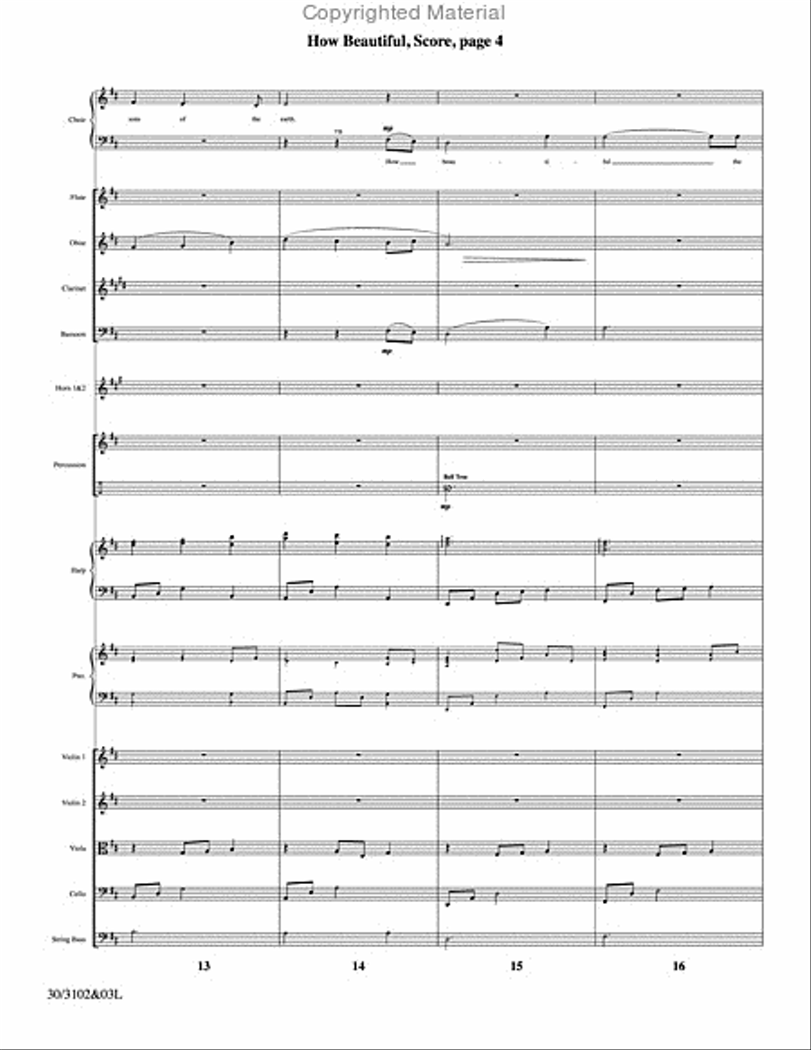 How Beautiful - Orchestral Score and Parts Choir scores gallery preview page 5