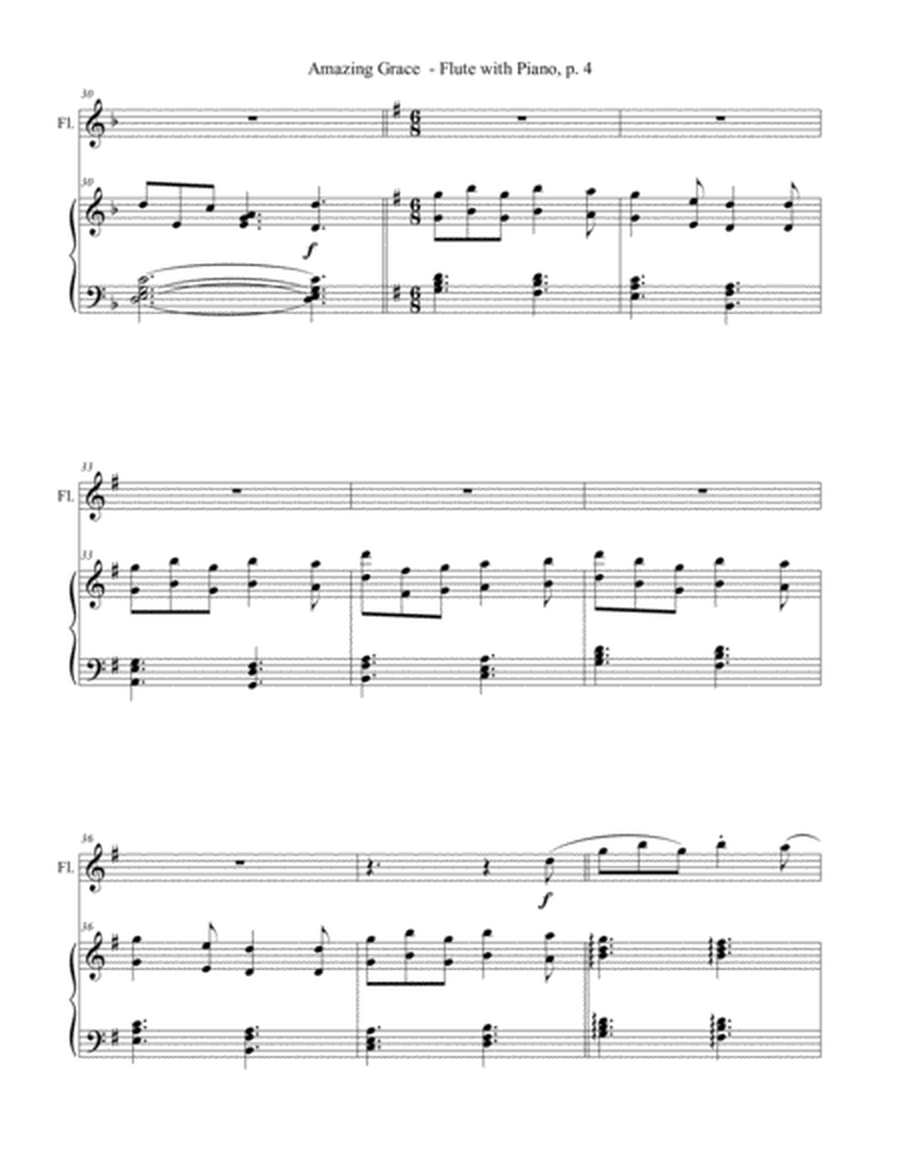 AMAZING GRACE Hymn Sonata (for Flute and Piano with Score/Part) image number null