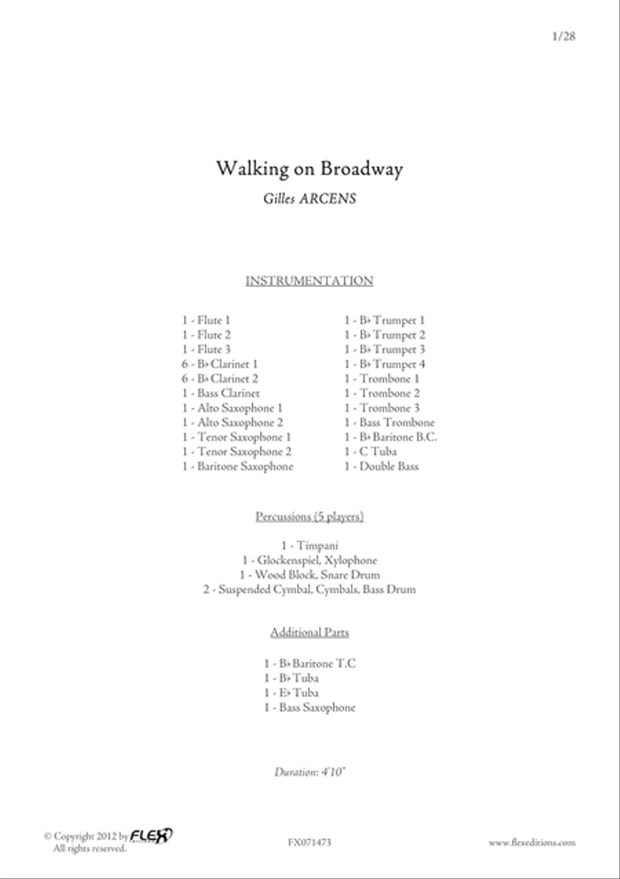 Walking on Broadway Walking on Broadway Concert Band scores gallery preview page 2