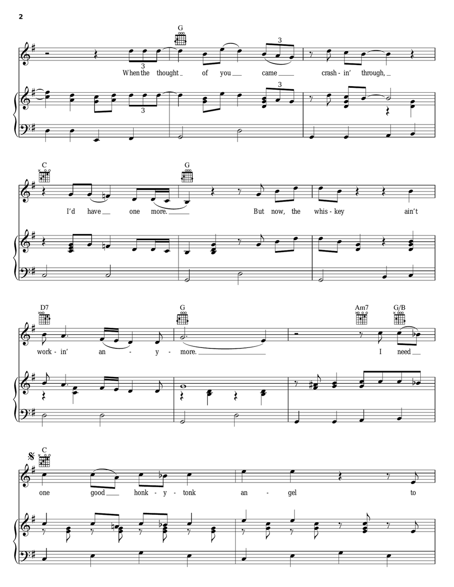 The Whiskey Ain't Workin' Piano, Vocal, Guitar scores gallery preview page 2