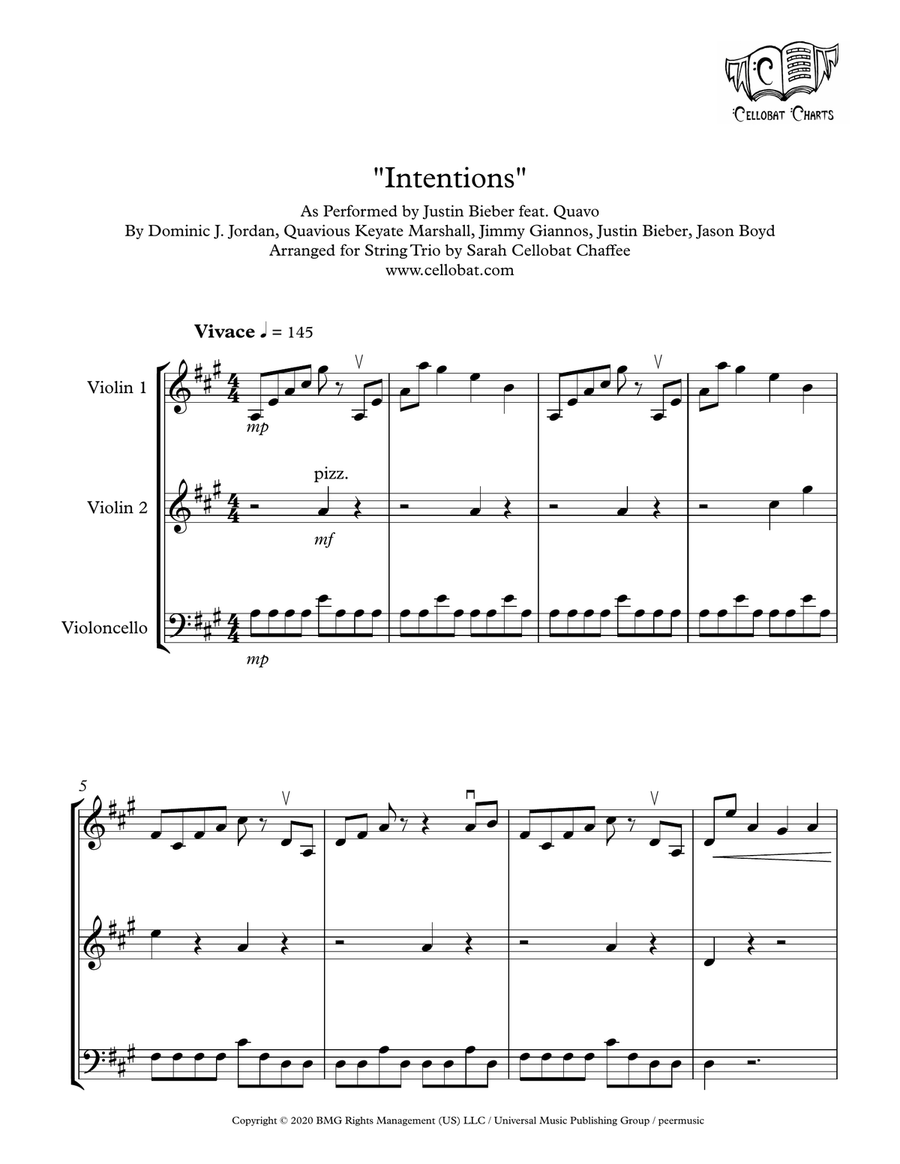 Intentions String Trio scores gallery preview page 1