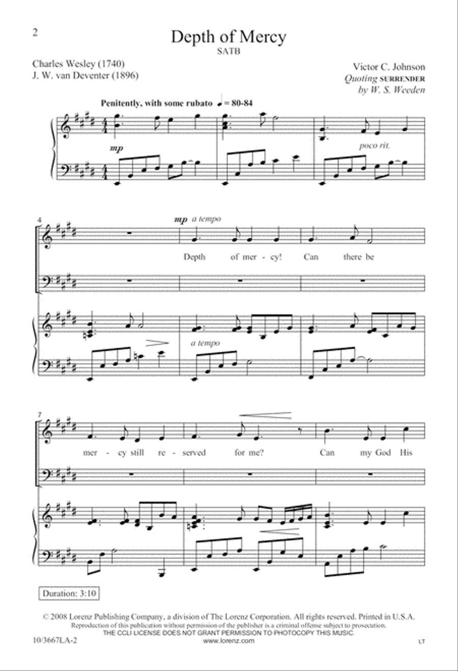 Depth of Mercy 4-Part scores gallery preview page 2