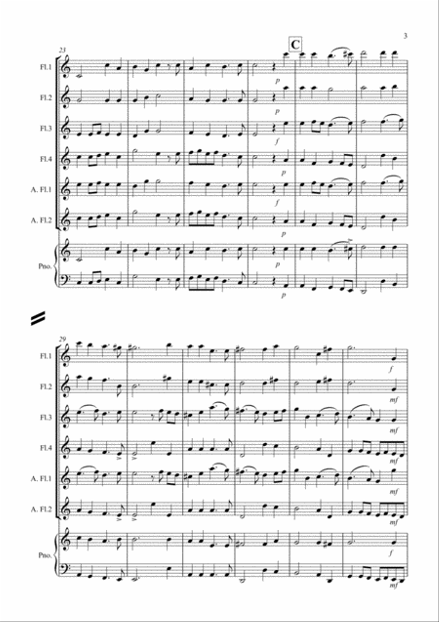Prelude from Te Deum for Flute Quartet Flute Quartet scores gallery preview page 3