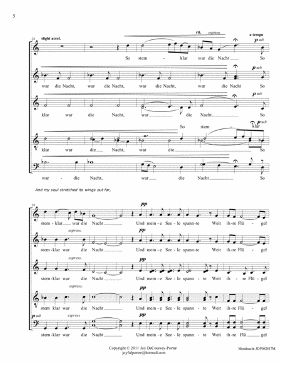 Mondnacht 4-Part scores gallery preview page 5