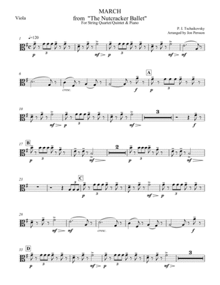 Nutcracker Ballet - March for Strings and Piano - Viola Part