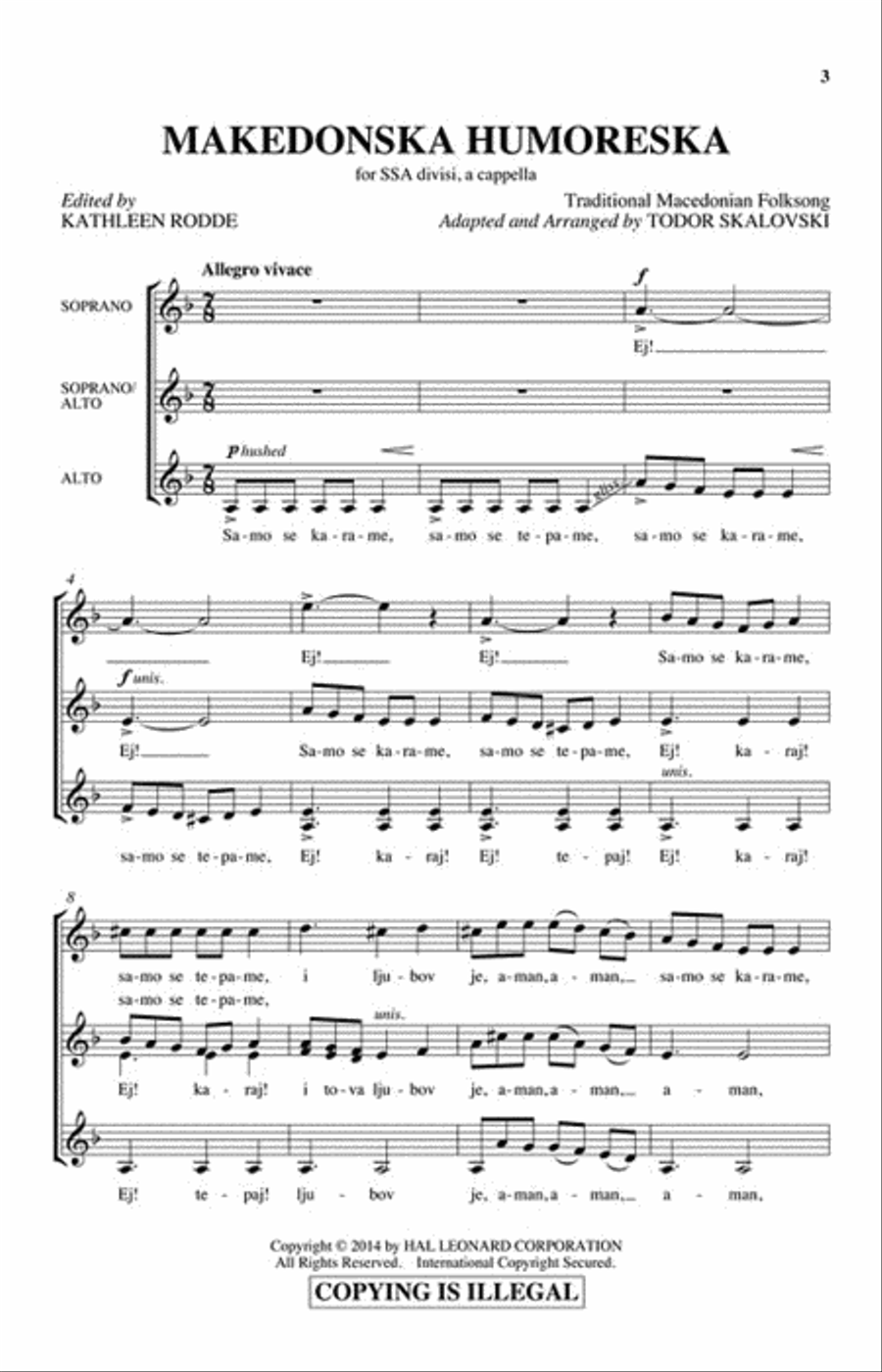 Makedonska Humoreska SSAA scores gallery preview page 2