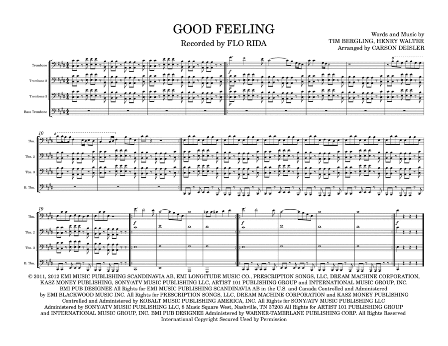 Good Feeling Brass Quartet scores gallery preview page 1