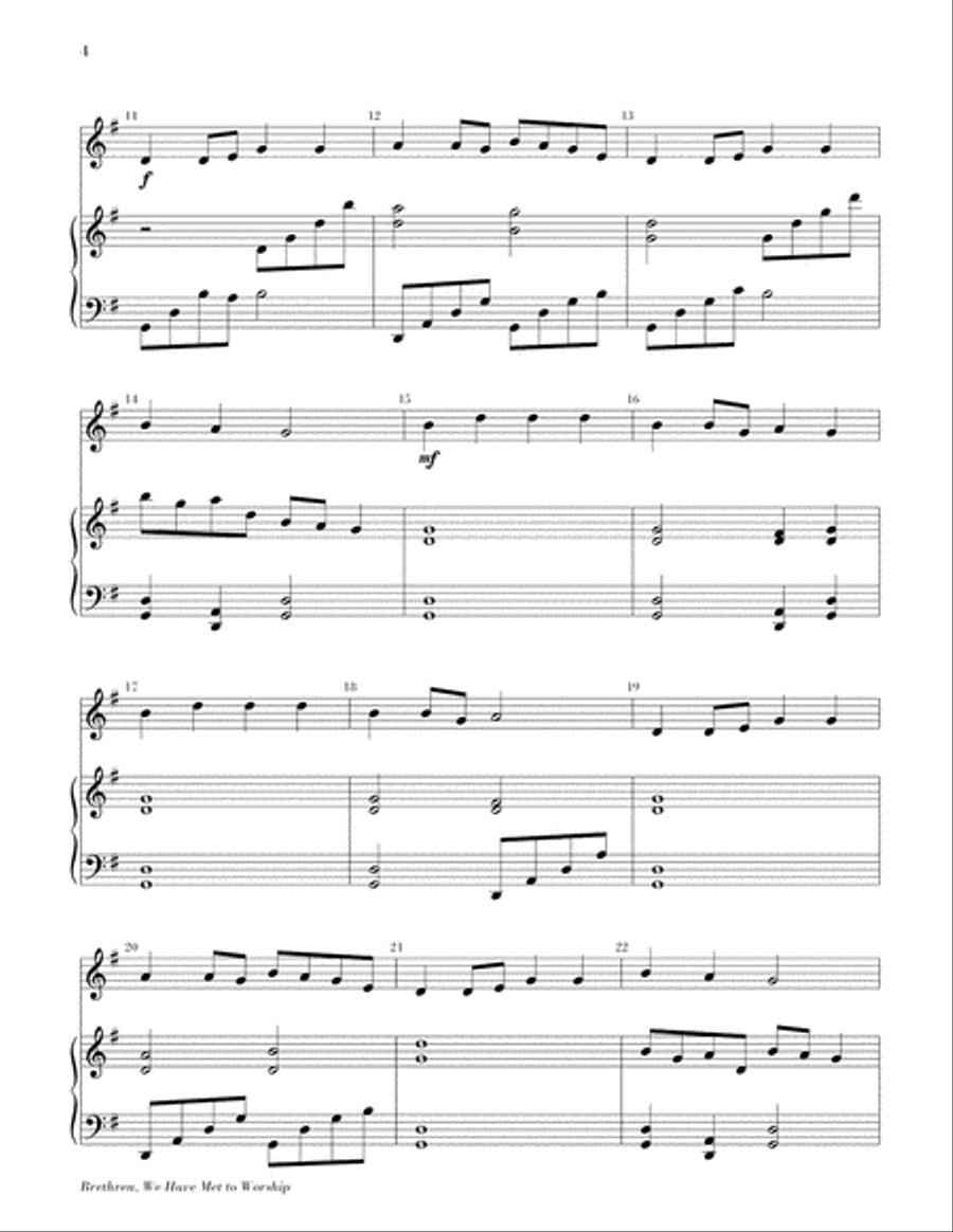Brethren, We Have Met to Worship Piano scores gallery preview page 5