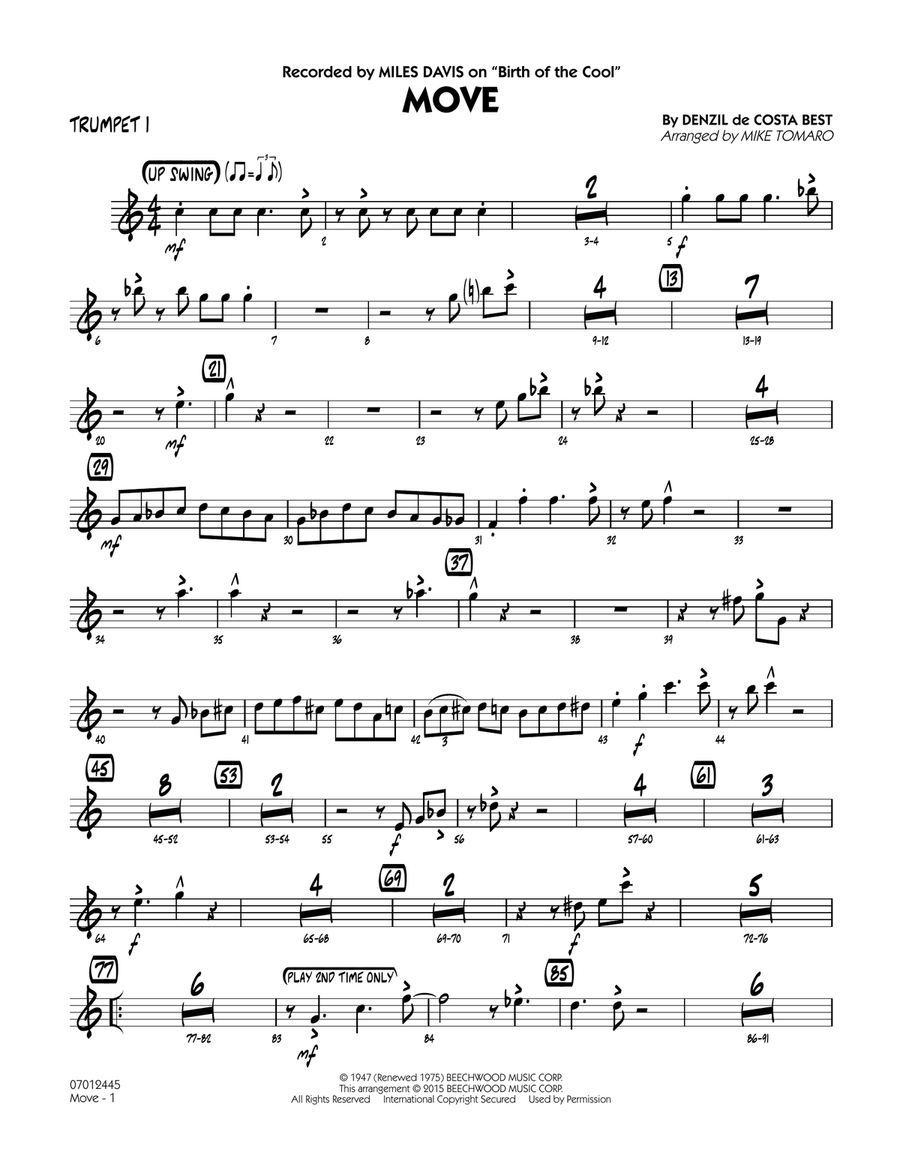 Move - Trumpet 1 Jazz Ensemble scores gallery preview page 1