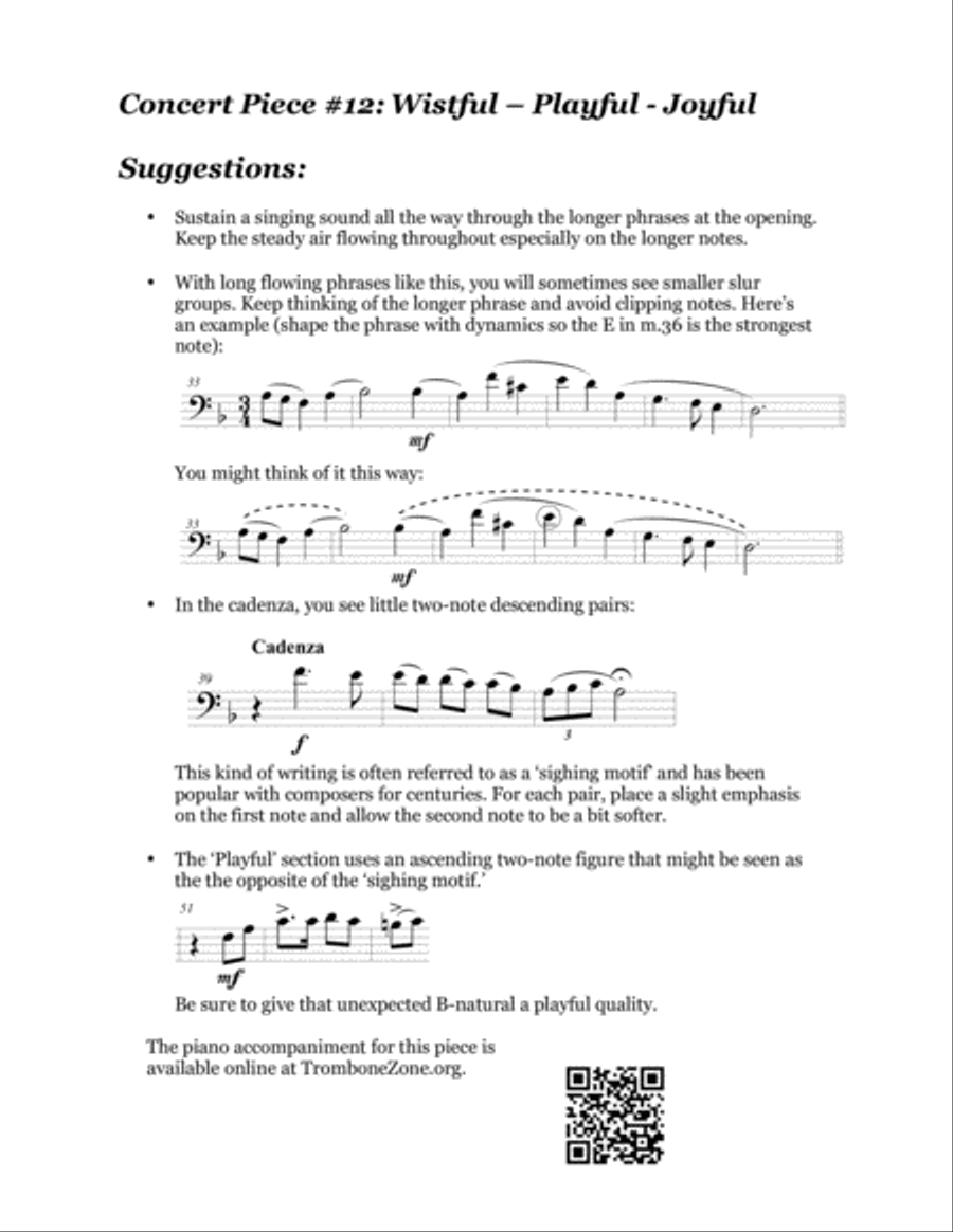 Concert Piece #12: Wistful – Playful – Joyful Trombone Solo scores gallery preview page 3