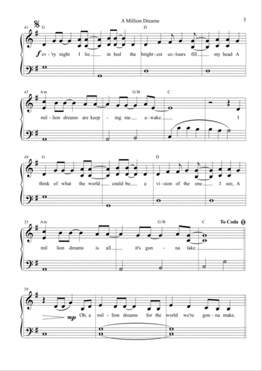 A Million Dreams A Million Dreams Voice scores gallery preview page 3