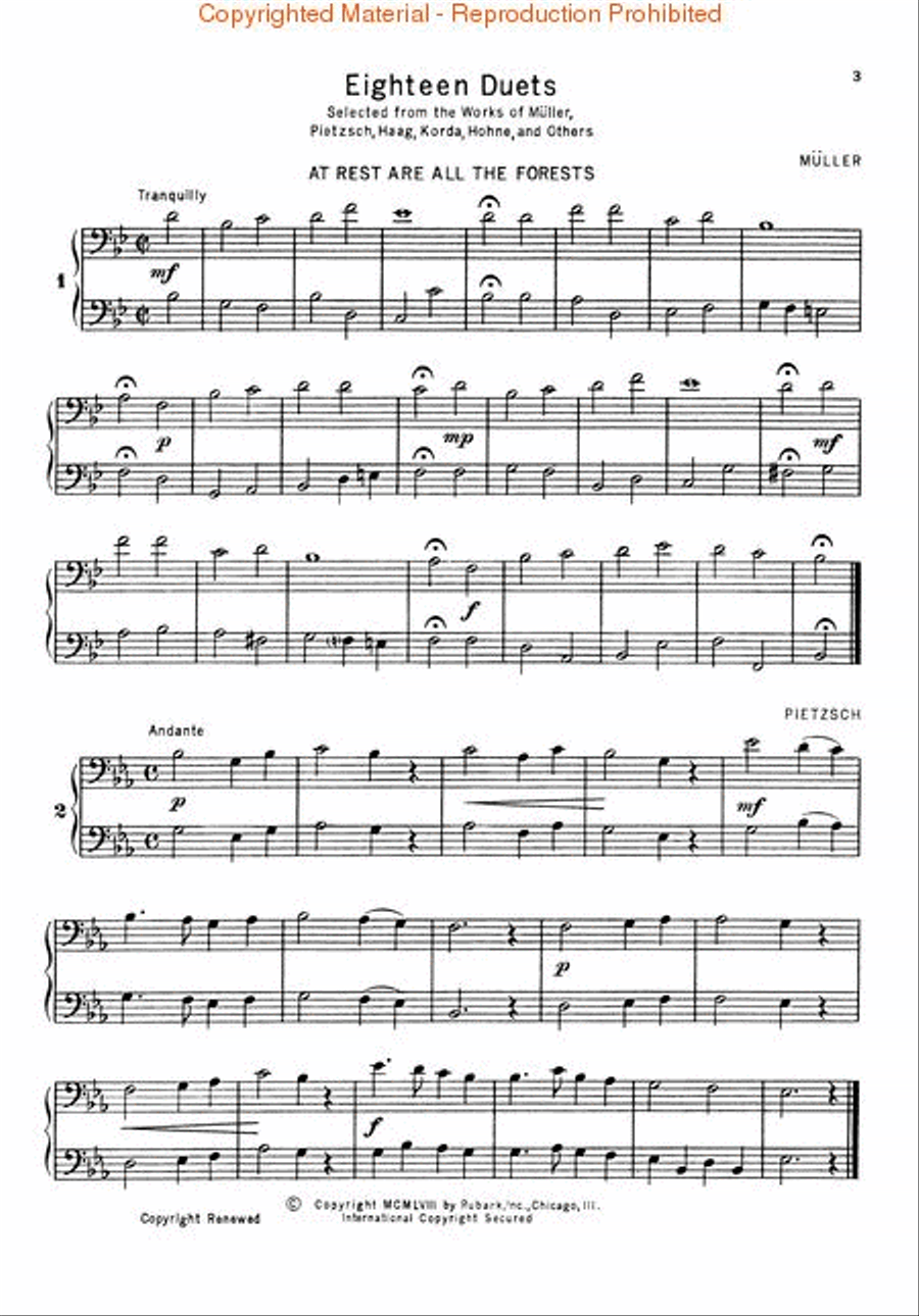 Selected Duets for Trombone or Baritone Trombone Duet scores gallery preview page 2