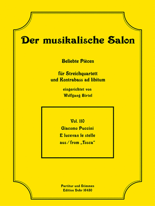 Book cover for E lucevan le stelle (für Streichquartett) (aus "Tosca")