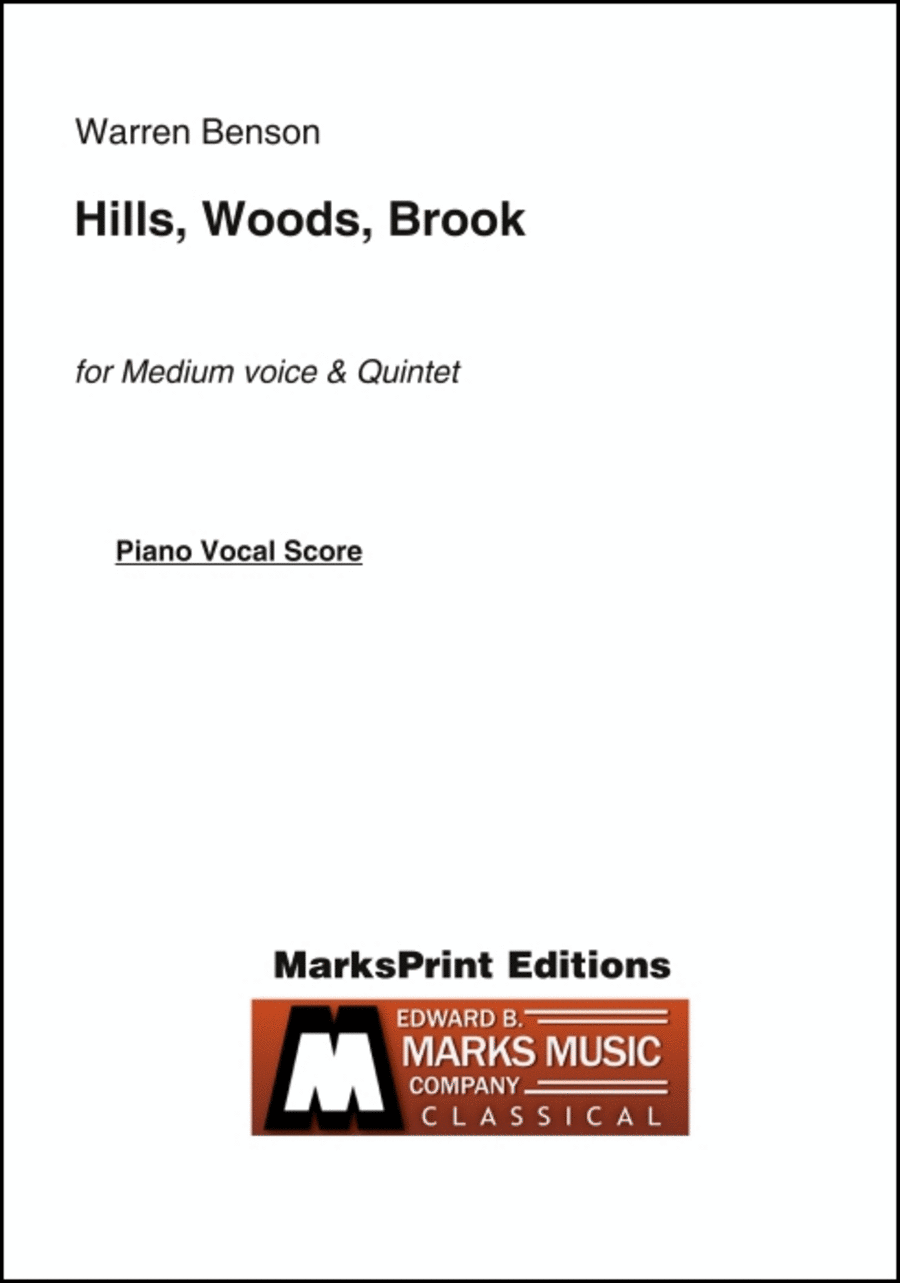 Hills, Woods, Brook (vocal score) Choir scores gallery preview page 1
