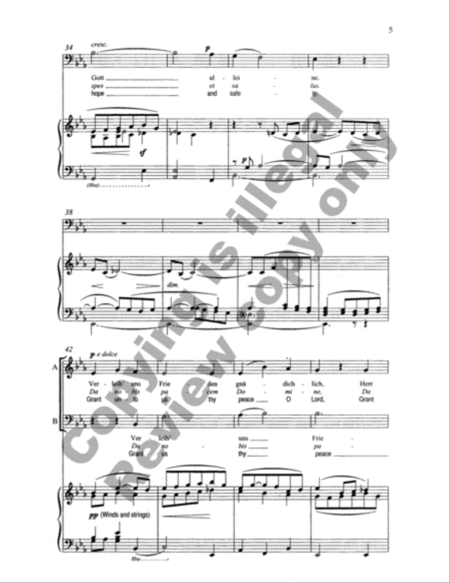 Verleih' uns Frieden (Grant Unto Us Thy Peace, O Lord) (Choral Score) image number null