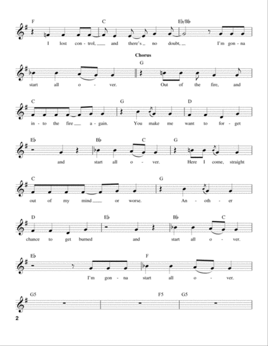 Start All Over Start All Over Voice scores gallery preview page 2