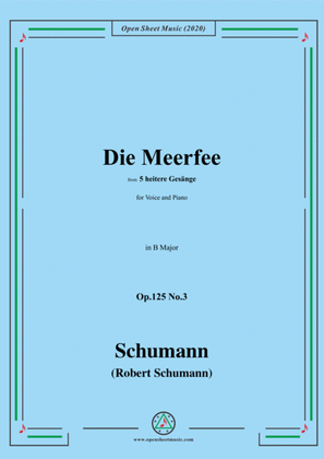 Book cover for Schumann-Die Meerfee Op.125 No.3,in B Major,for Voice and Piano