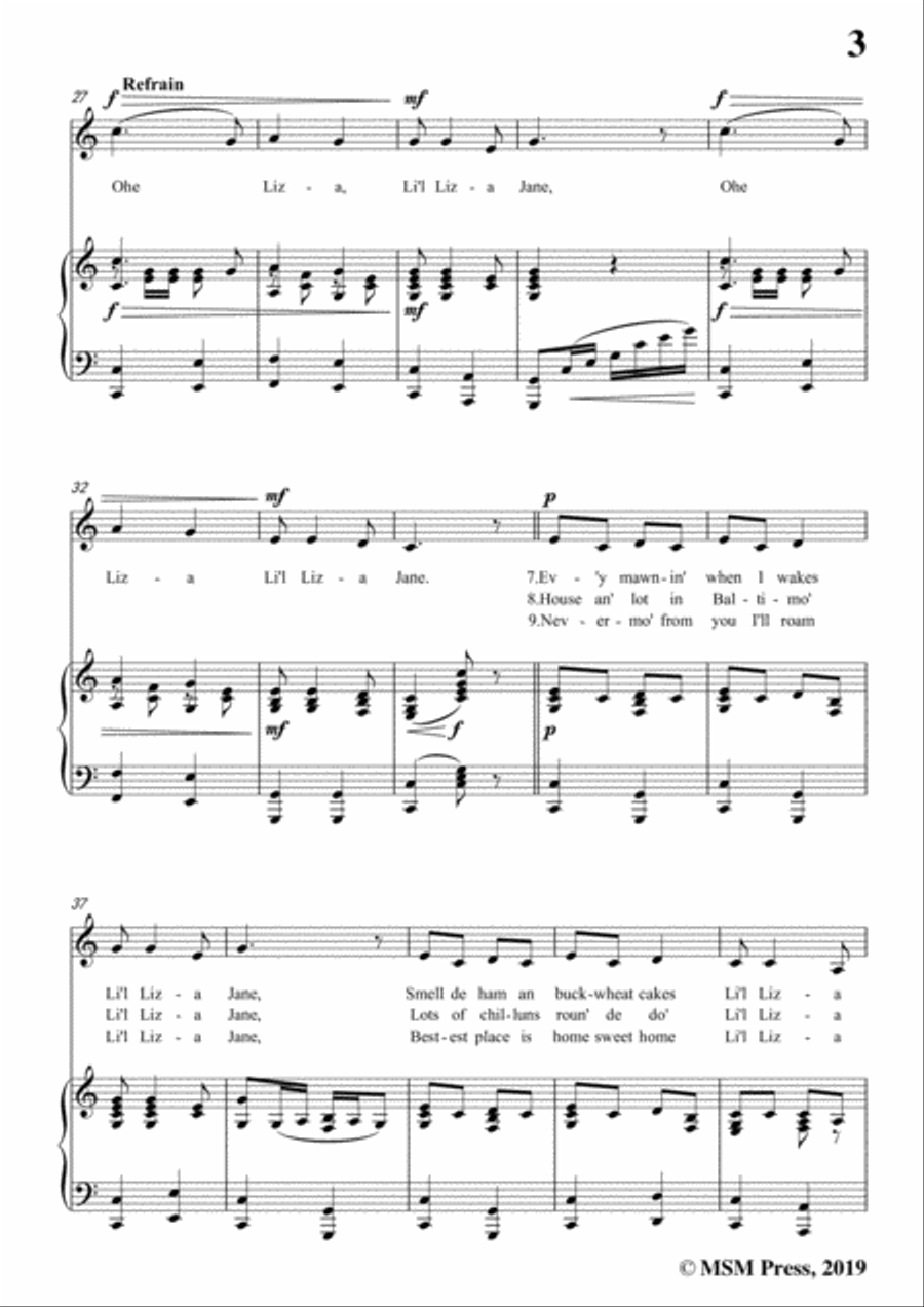 Ada DeLachau-Li'l Liza Jane,in C Major,for Voice and Piano Voice Solo scores gallery preview page 5