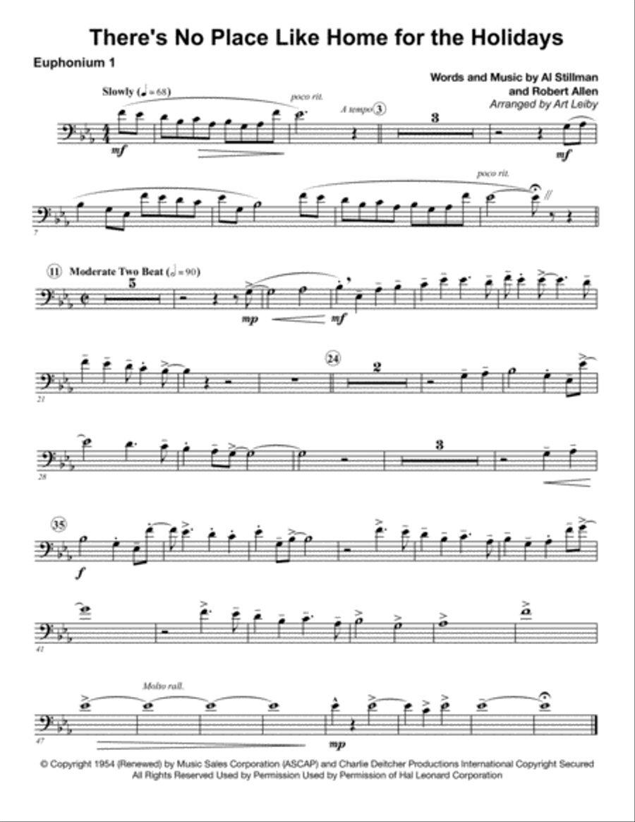 (There's No Place Like) Home For The Holidays Brass Ensemble scores gallery preview page 3